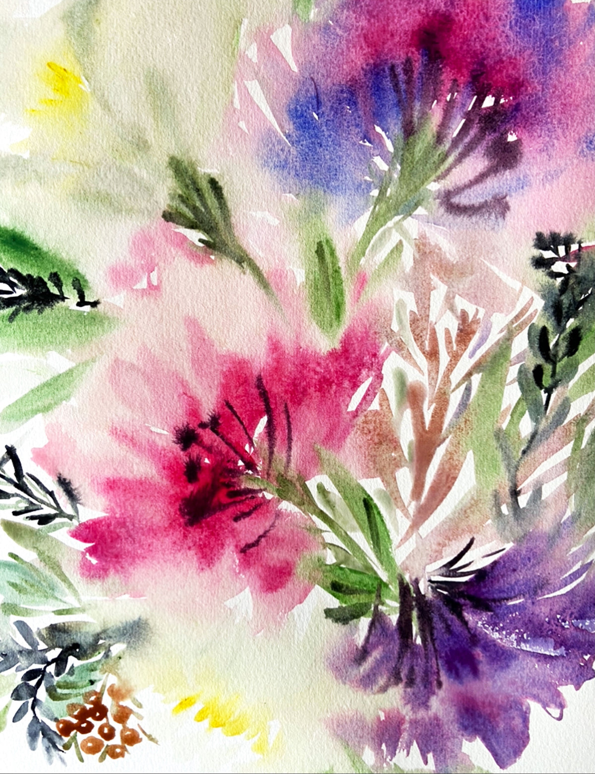 Pink Flowers - Giclee Art Print - Limited Edition