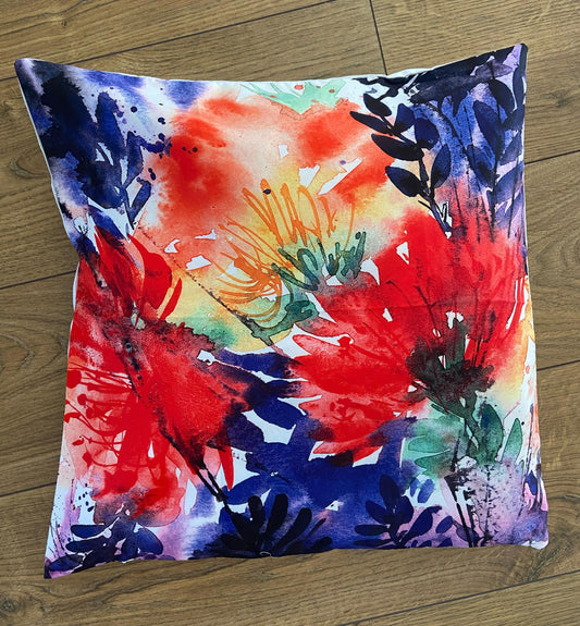Bright Custom Flower Art Cushion