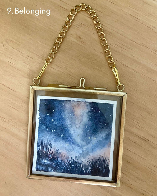 Mini Original Artwork - Landscape in gold frame