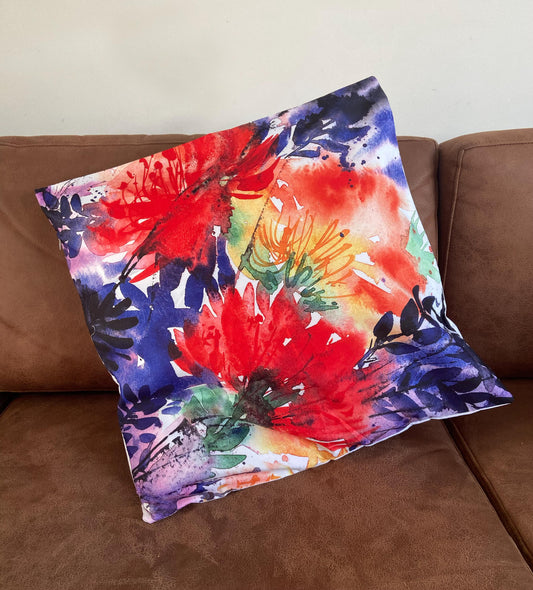 Bright Custom Flower Art Cushion